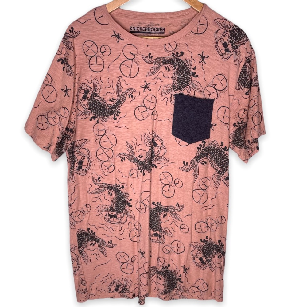 Knickerbocker Koi Fish Pond Print Pocket T-shirt
